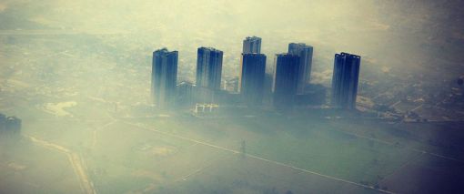 City covered in smog